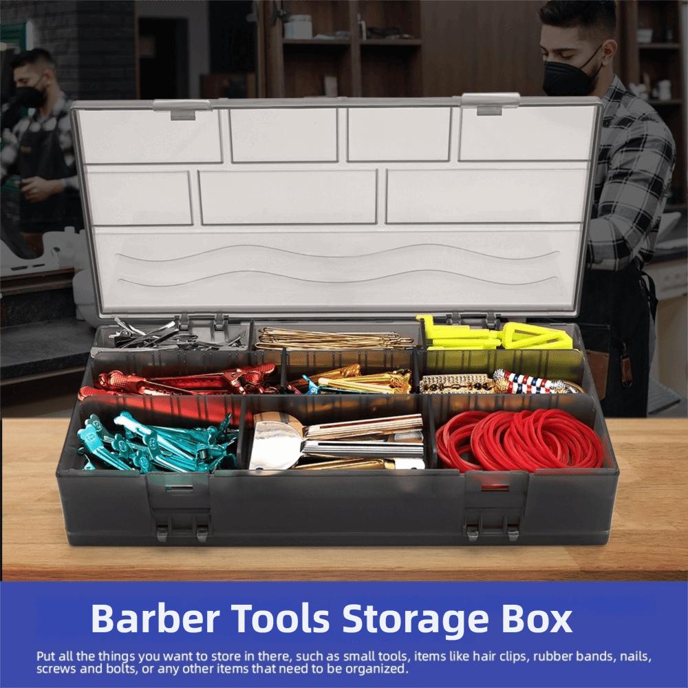 Space Saving Hair Clips Combs Storage Case Multi-grid Compartment Organizer  Barber Shop
