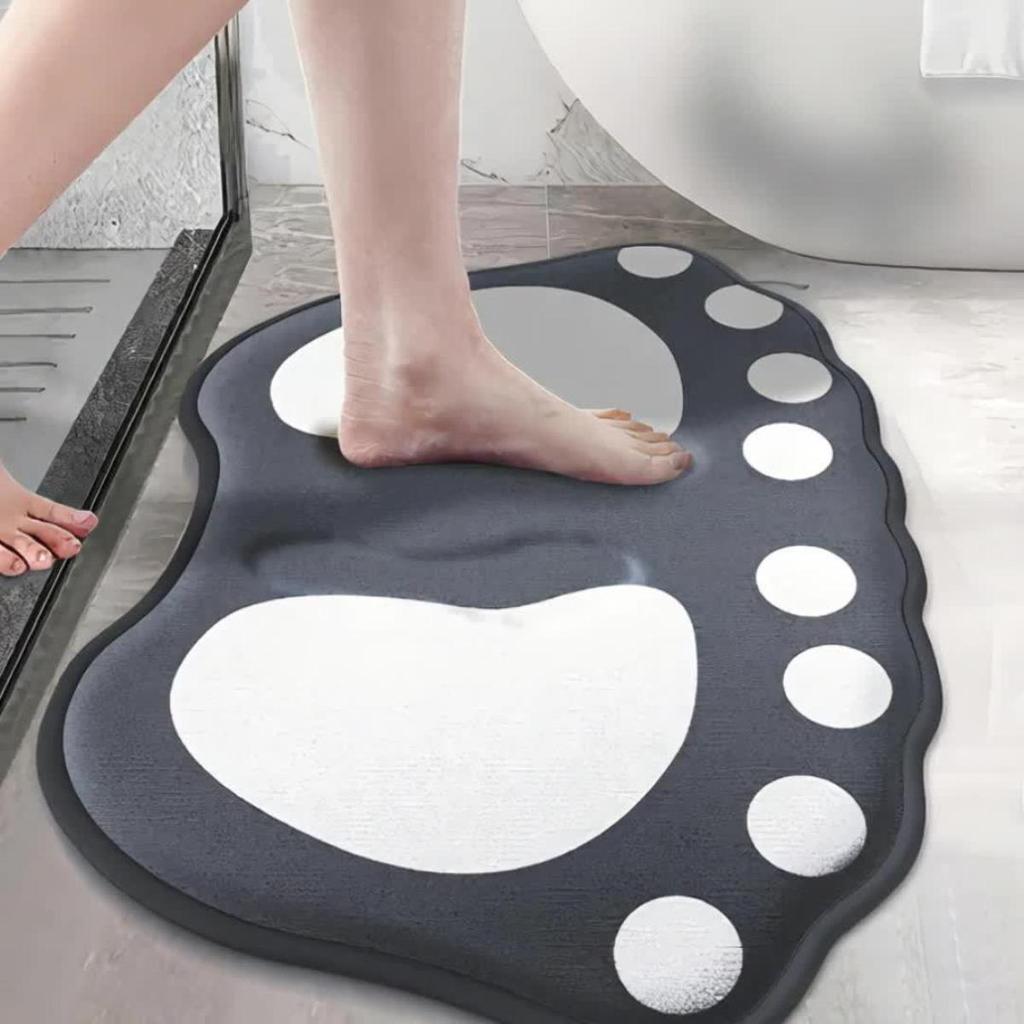 Pfotenabdruck-Design - Weiche, saugfähige und leichte Badematte für Dusche, Badewanne und Toilette - 40x60cm (15.7x23.6 Zoll), Badezimmermatte