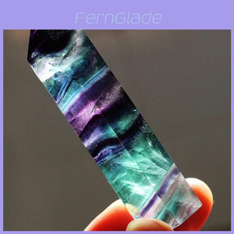 Unique Natural Fluorite Quartz Crystal Stone Healing Amethyst Hexagonal Wand Point For Spiritual Growth