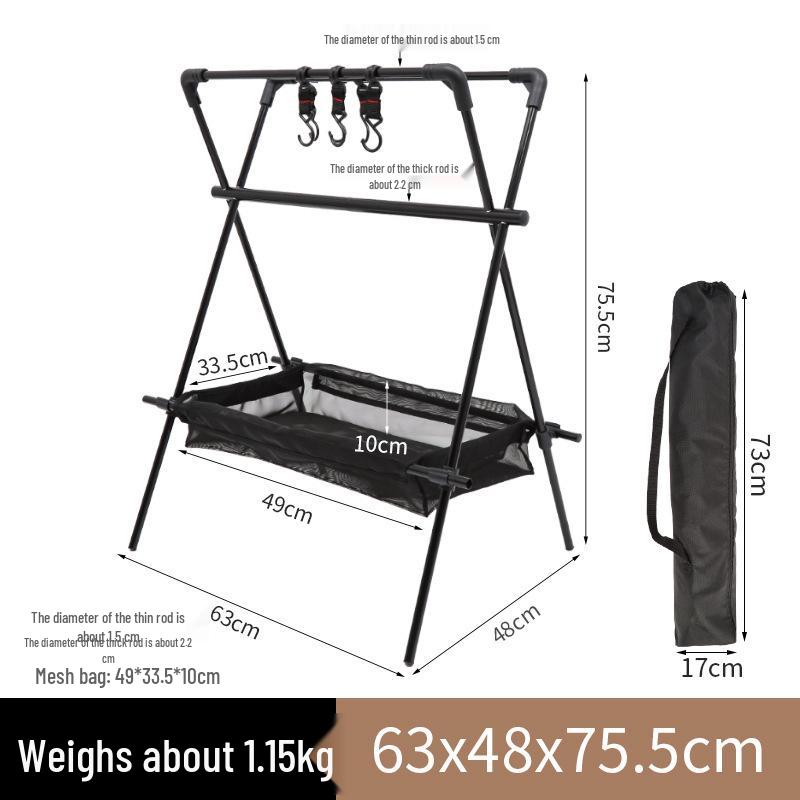 Aluminum Alloy Portable Folding Tripod Storage Rack for Outdoor Camping