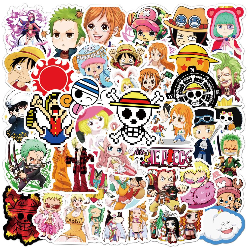 4850 100Pcs Anime One Piece Stickers Decals Graffiti Skateboard Laptop Phone Car Luffy Chopper Cool Cartoon Sticker For Kids