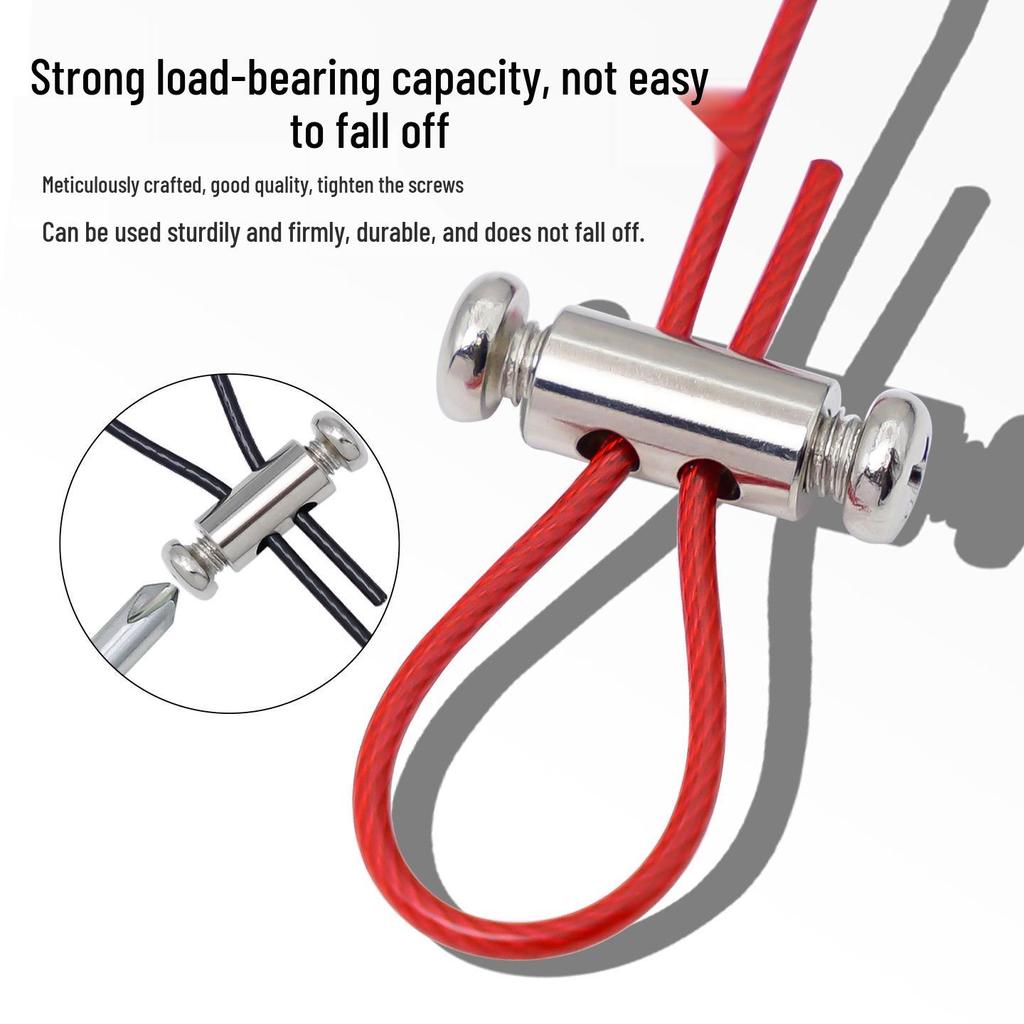 Acrylic Sign Suspension Kit with Adjustable Steel Wire and Self-Locking Buckle