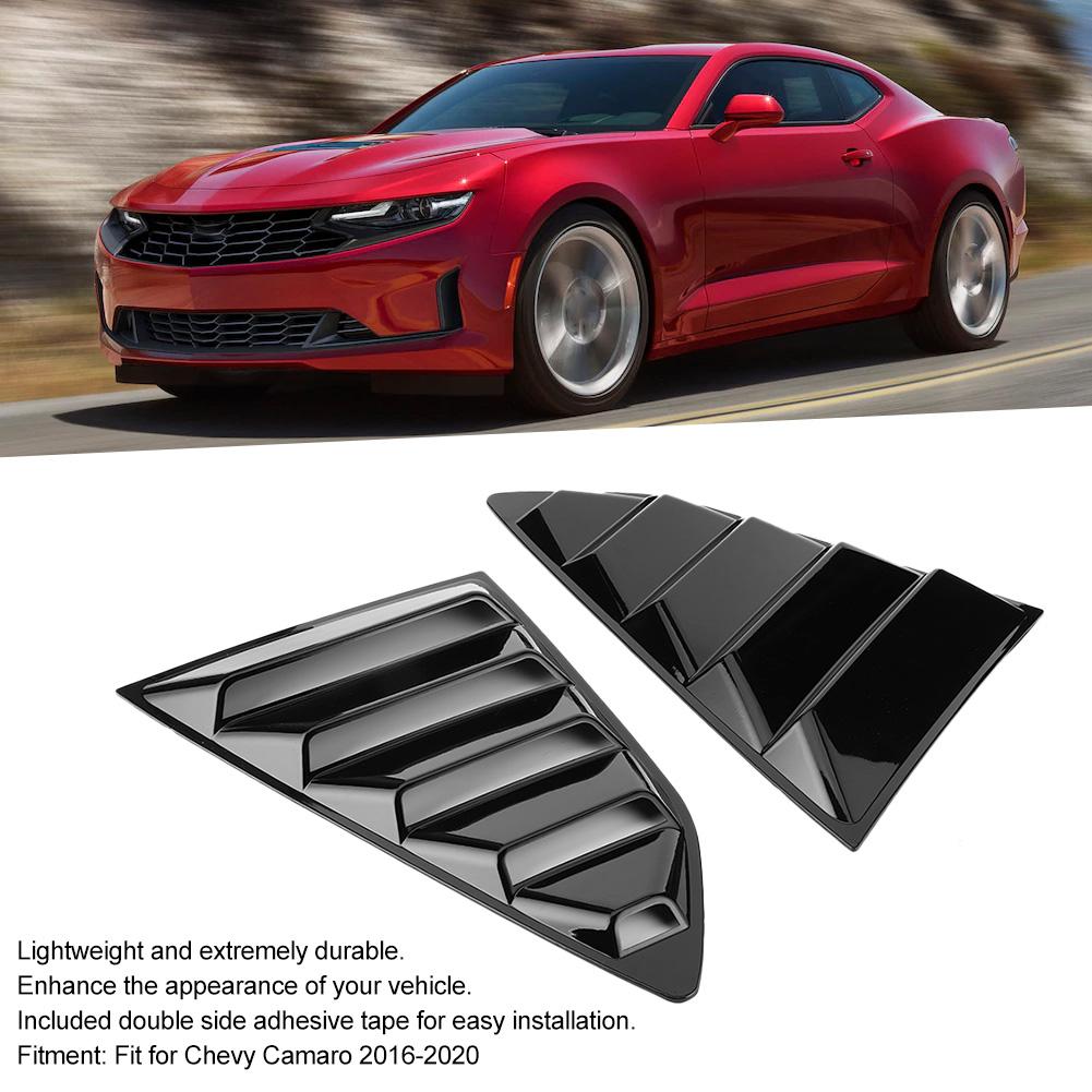 Glossy Black Car Window Louvers Side Air Vent Cover Fit for Chevy Camaro 2016‑2020
