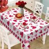 Yousheng Valentine's Day Tablecloth Love Heart Tablecloth Rectangular Square Romantic Table Cover for Anniversary Wedding Party Dining Table