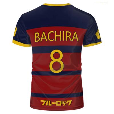 Blue Lock FC Barcha Karikatür Anime Cosplay Erkek Forması Yaz Kısa Kollu Çocuk Tişört Üstleri Moda Erkek Çocuk Tişört