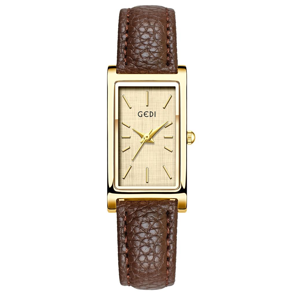 Premium Ankola Red Square Temperament Quartz Watch Minimalist Women'S Retro Belt Quartz Watch