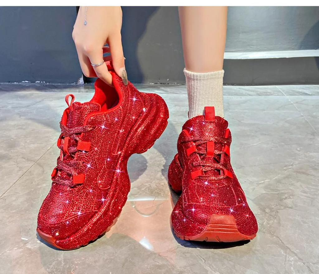 Fashion 5cm Fashionable and Breathable Women's Vulcanize Shoes with Thick Bottom Low Cut Casual Sneakers for Leisure and Sports