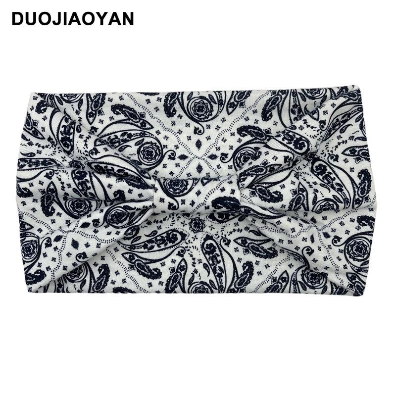 Knot Headband, Color Blocked Pattern Printed Sports Headband, Fashionable Polka Dot Wide Edge Elastic Headband