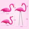 3 Pack Large Pink Flamingo Yard Decorations Medium Plastic Lawn Flamingo Ornament Stakes with Rubber Coating Metal Legs