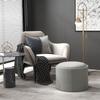 Stool Upholstered Stool, Linen, Hidden Storage, Reversible Lid, 56cm x 56 cm x 42 cm, Gray + Natural