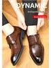 Men's Pointed Toe Cowhide Leather Shoes: Genuine Casual & Business Formal, British Style - Black/Brown, 2025.