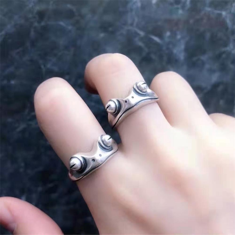 Fashion Women Adjustable Retro Open Ring Unisex Creative Animal Toad Frog Rings Bohemian