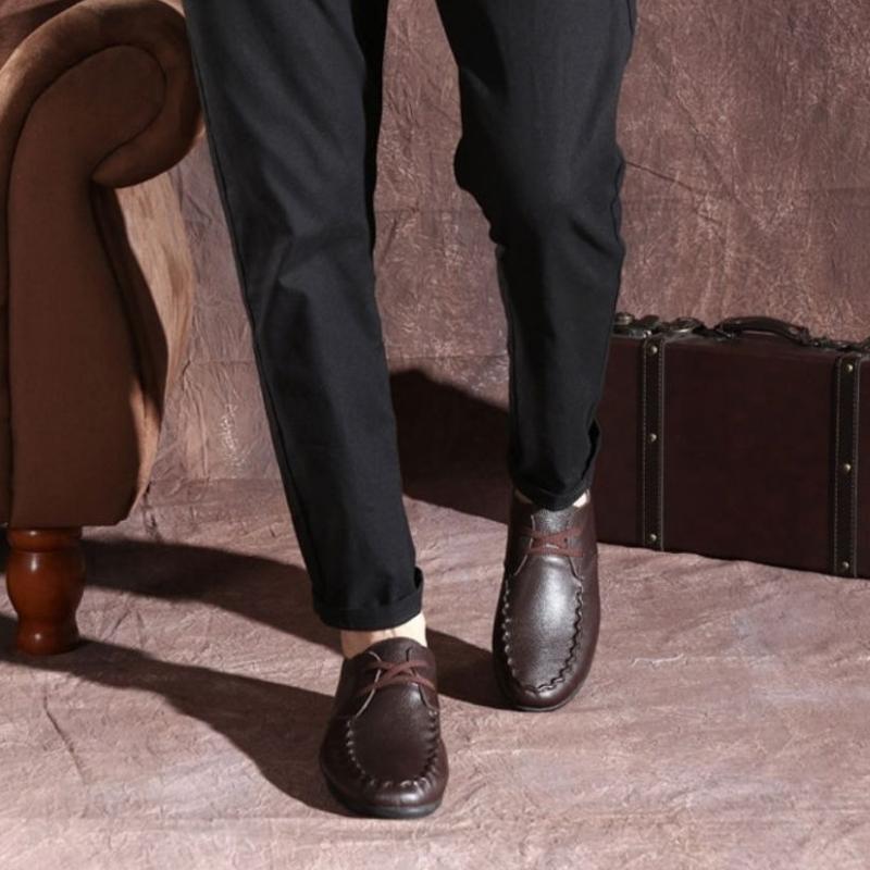 Fashion Non Slip Round Toe Low-Top Male Casual Shoe Plain Classic Original Common Comfortable On Sale New In Adults Men's Leather Shoes