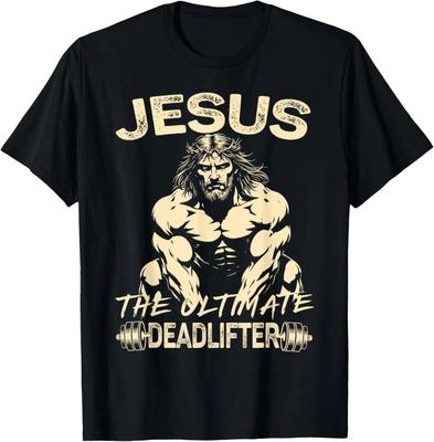 Jesus Der ultimative Kreuzheber Christliches Fitnessstudio Pumpenabdeckung T-Shirt S-5XL Q4736