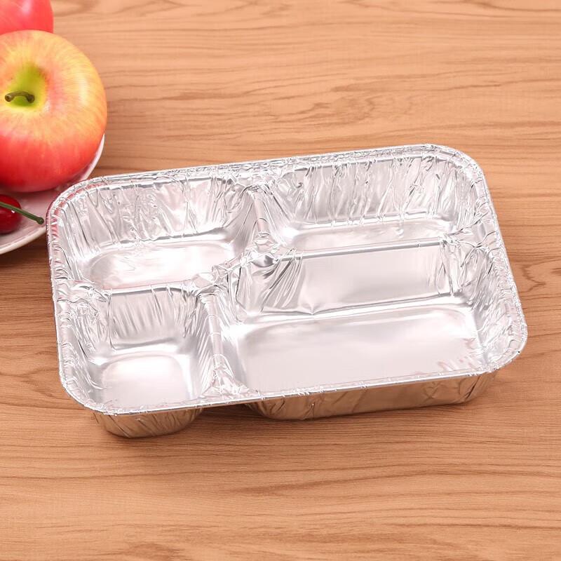 Nichuang Disposable 4-Compartment Aluminum Foil Meal Prep Container Set