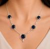 London Blue Topaz Gemstone Silver Necklace, 925 Sterling Silver Blue Topaz Necklace, December Birthstone Jewelry RN-2-11
