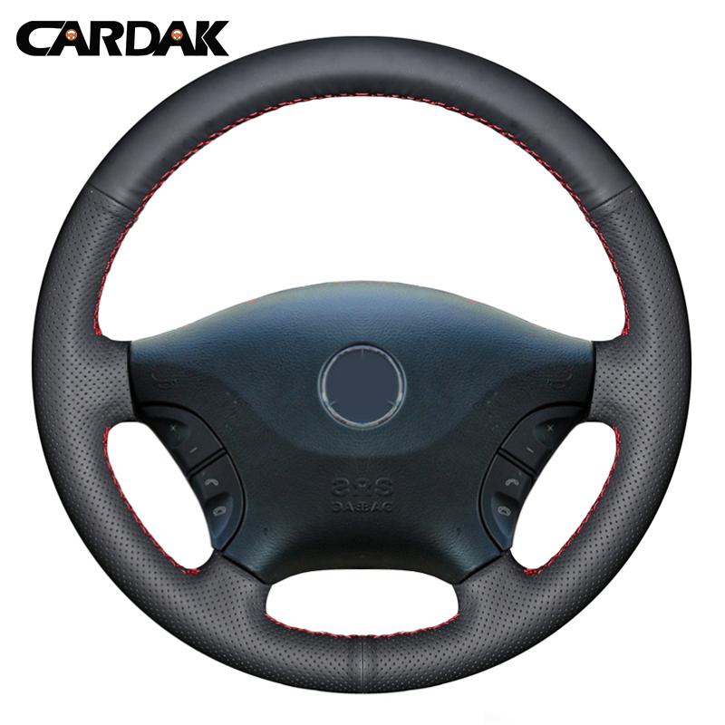 CARDAK DIY Hand-stitched Black Artificial Leather Car Steering Wheel Cover for Mercedes Benz Viano W639 2006-2011 Vito 2010-2015