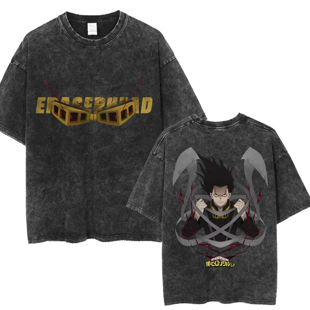 Washed Vintage Anime My Hero Academia All Might Plus Ultra Gym Graphic T Shirt Men Women Fitness Casual Cotton Short Sleeve Tees
