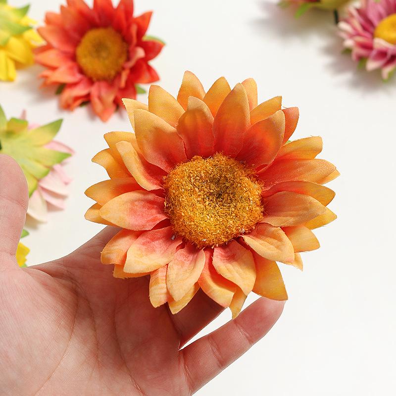 Sunflower Silk Flower Set for DIY Wedding Décor, Wall Arrangements, Straw Hat Embellishments, and Handmade Crafts.