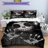 3pcs Anime Skull Design Comforter Set with One Quilt Cover and Two Pillowcases (No Core) - Perfect for Bedroom Decor and Guest Rooms, Featuring Polyes