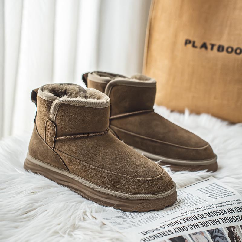 

Мужские зимние ботинки Northeast из натуральной кожи, зима 2024 г., с толстой бархатной подкладкой, теплые короткие ботинки 41