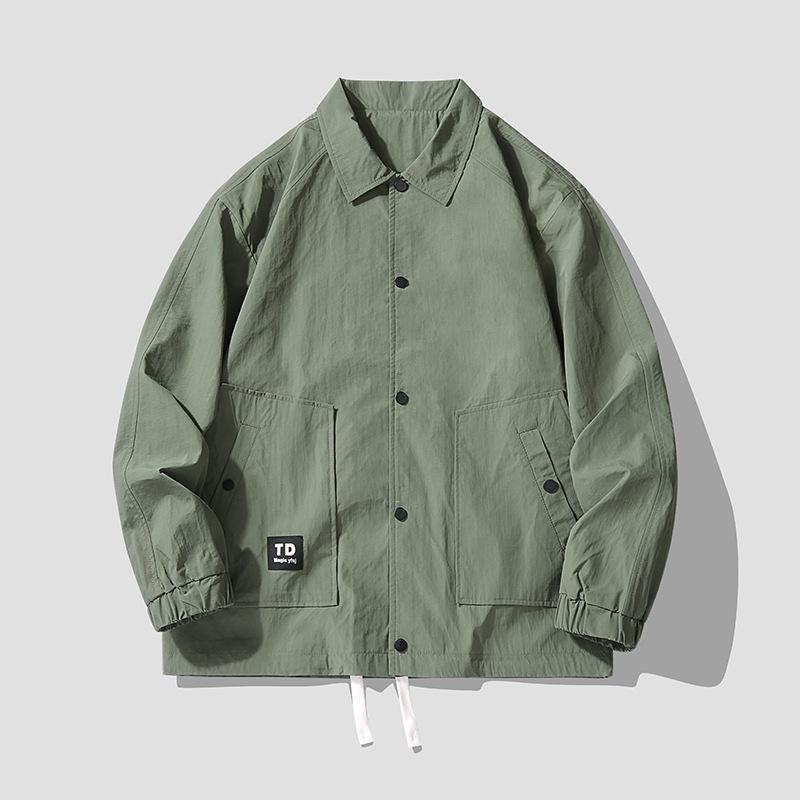 Jacket Spring and Autumn Lapel Tooling Loose Casual Teen Cardigan