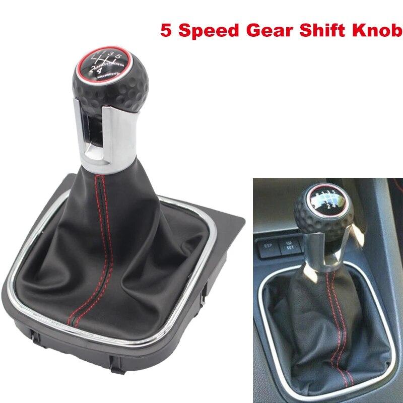 5 6 Speed Car Gear Stick Shift Knob Boot for VW Golf Rabbit Jetta MK5 MK6 2004 2005 2006 2007 2008 2009-2013 2014 Accessories