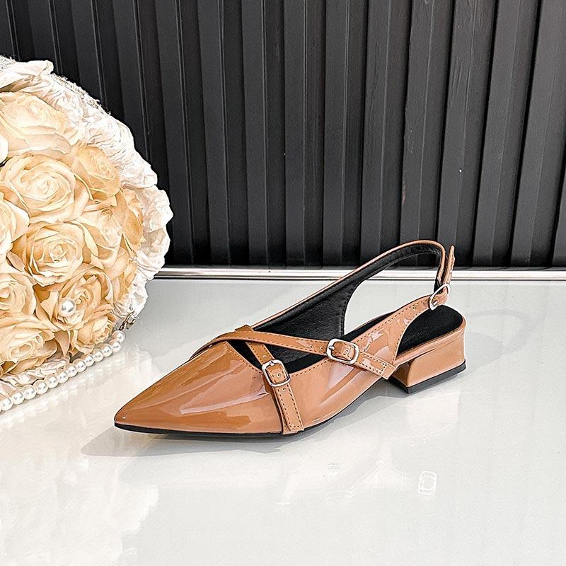 Scarpe Mary Jane da Donna con Tacco Basso Chunky Slingback con Cinturino alla Caviglia Punta Chiusa Scarpe Eleganti da Lavoro per Donna Sandali Estivi Antiscivolo con Tacco a Blocco