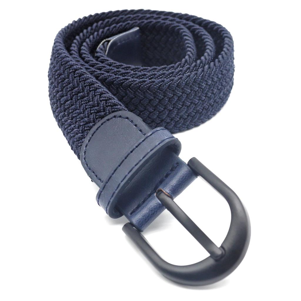 [Univo Colors] Mesh Belt, One Size Fits All, Braided Belt, Men's & Women's, Black Buckle, Stretchy, Unisex, Casual & Business, 9 Colors (Navy, Waist