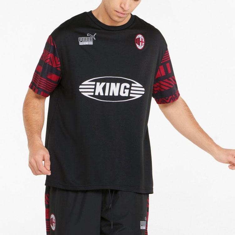 Puma Acm Ftblheritage Jersey Casual Breathable Soccer Shirt Men Tops Black 765093-01