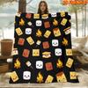 1pc 2D Flat Printing Spring & Summer New Arrival Cute Animated  Food Digital Print Blanket, Suitable for All Seasons, Casual Throw Blanket, 100% Polye