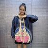 European Heavy-Duty Rhinestone Autumn Doraemon Midi Sweater for Women