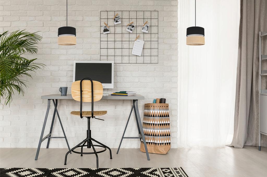 Hanging Lamp, Ceiling Chandelier, Lampshade 20Cm, Black