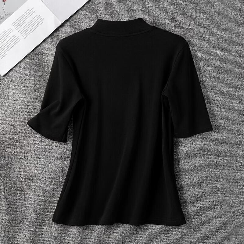 Damenmode Enganliegendes T-Shirt mit Stehkragen