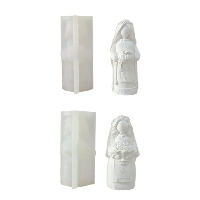 Bride Silicone Molds Hand-Making Supplies Home Ornament Moulds for Crafting Unique Candle Soaps and Decorative Items