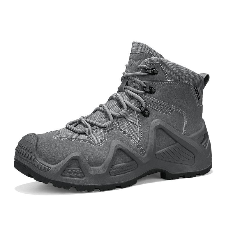 Autumn and Winter High-top Men's Outdoor Non-slip Mountaineering Boots Large Size Thick-soled Martin Boots Piled and Thickened