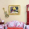 1Pcs Doll House Wall Mural Ornaments 1:12 Scale Dollhouse Oil Painting Vintage Character Landscape Picture Mini Photo Frame
