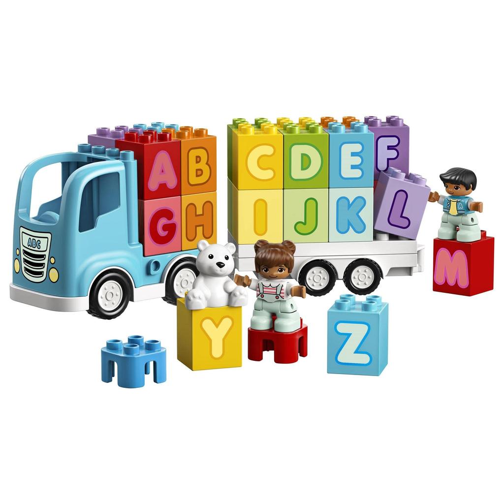 LEGO Duplo First Duplo Abecední náklaďák 10915 Hračka s kostkami Dárek pro kojence Vzdělávací STEM náklaďák pro chlapce a dívky od 1 a půl roku