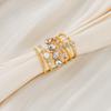 6Pcs Boho Gold Color Crystal Imitation Pearl Rings for Women Geometric Narrow Face Finger Rings Sets Fashion Daily Wear Jewelry