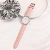BUREI Women's Analog Quartz Watch Pink Leather Band Simple Stylish Cute Popular Brand Commuting School Watch for Women Slim Lightweight