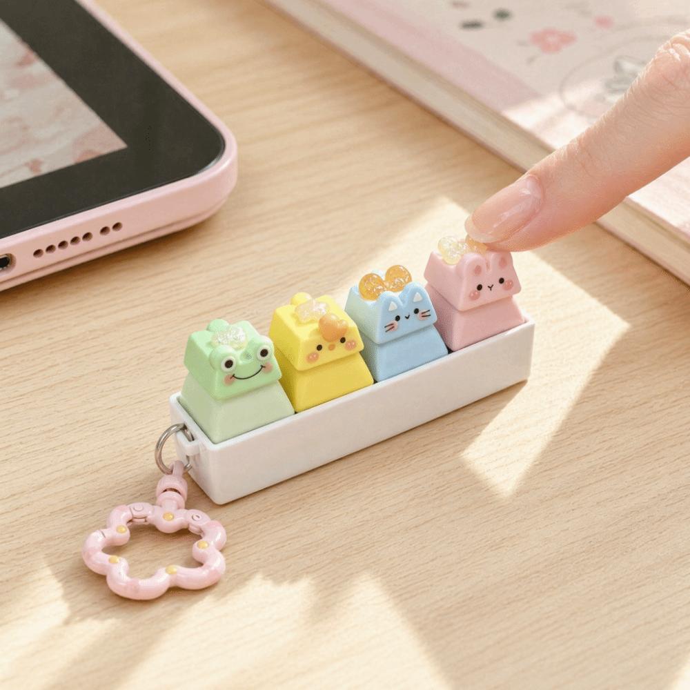 Cheese Anti-stress Toy Pendant Aninal Keycap Fidget Keychain Decompression Keyring Children Adults