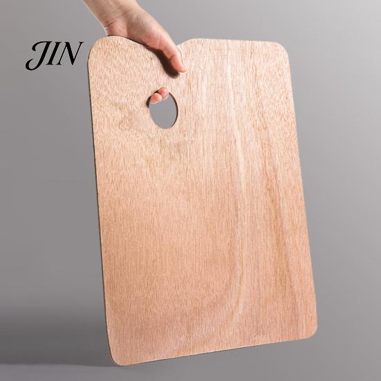Easy To Clean Paint Palette Wooden Palette, Square Oval Shaped Artist Painting Tray with Smooth Surface Thumb Hole for Acrylic Watercolor Oil