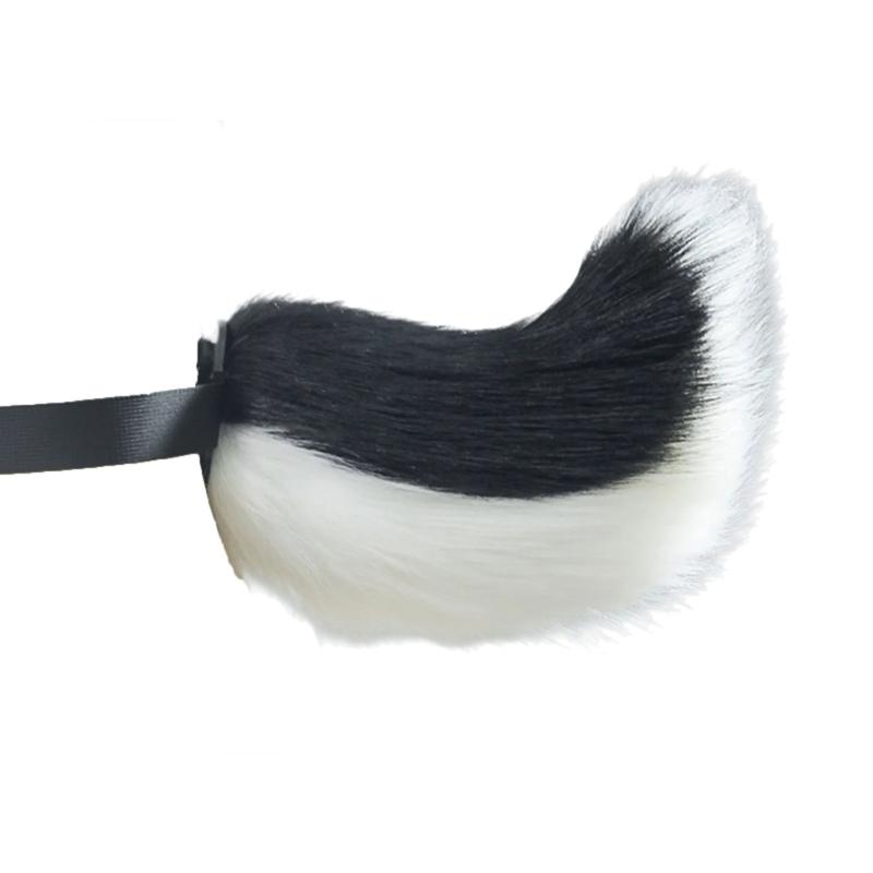 Faux Furs Bunnies Ears Headband Tail Animal Bunnies Costumes for Christmas Halloween Cosplay Party Costume Accessories
