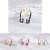 Trendy Asymmetric Colorful Pin Earrings With Rhinestones In Multiple Colors