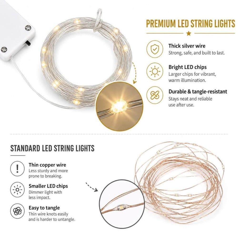 12 Packs Warm Light LED String Lights 2M Fairy String Lights Home Decoration