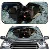 1Pcs Playful Kitten Design Car Windshield Sun Shade, With 4 Free Suction Cups, Suitable For Rvs And Suvs, Easy Installation