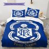 Benutzerdefinierter Name Rangers FC Wappen Stolz Bettwäsche, Steppbett Set Bettbezug Kissenbezug Zuhause Geburtstagsgeschenk (1 Bettbezug + 2 Kissenbezüge, ohne Füllung)