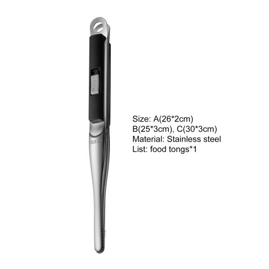 Useful Sturdy Construction Hanging Hole Lightweight Food Serving Grill Food Tongs for Kitchen Grilling Clip