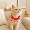 Lace-up Style Cat Hand-knitted Scarf Decorative Pet Saliva Towel New Year Pet Collar  Wedding
