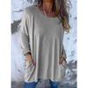 IHUASU Women's Fashion Casual Long Sleeve Autumn Winter O-Neck Blouses & Shirts Elegant